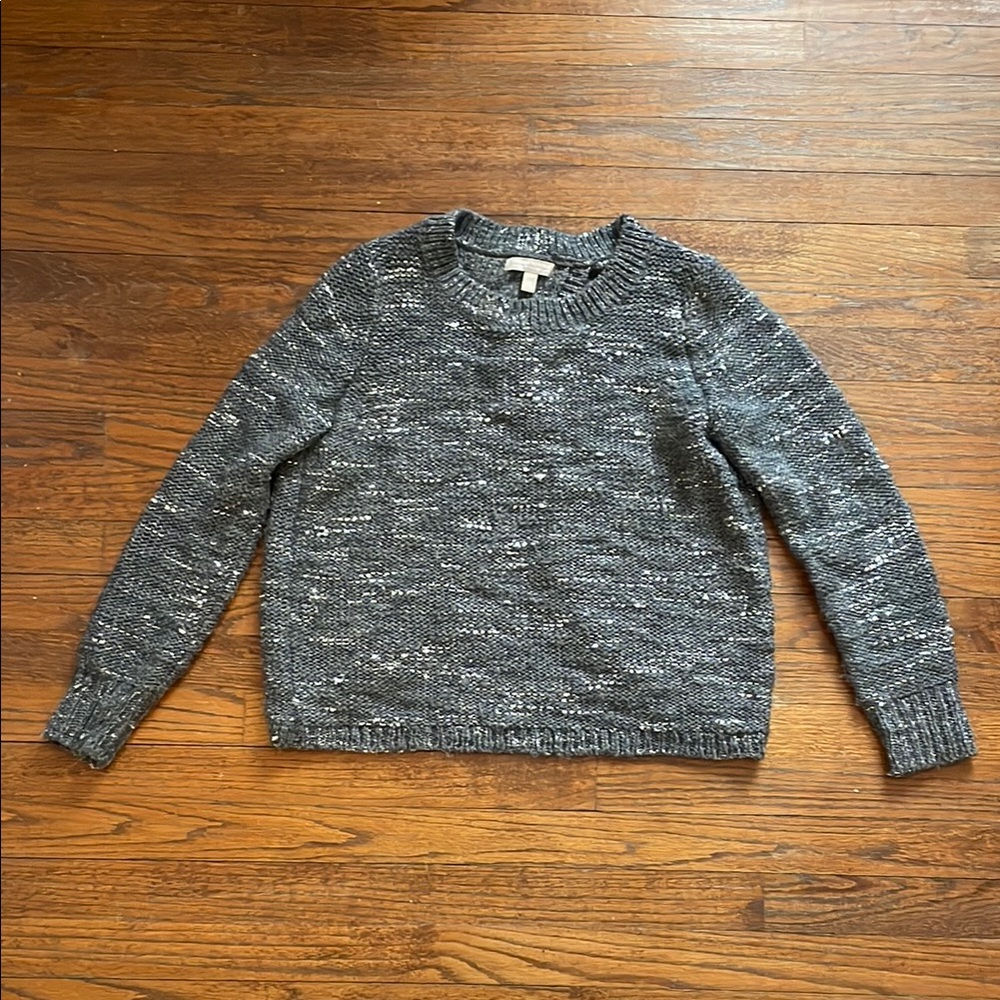 Banana Republic Gray & Silver Wool Open Back Sweater